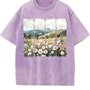 Let Kindness Bloom Vintage Washed T-Shirt in Purple