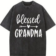 Blessed Grandma Bella Canvas Vintage Washed T-Shirt in Black