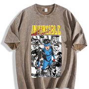 Emperor Grayson Invincible War Comic vintage washed oversized T-shirt in Brown