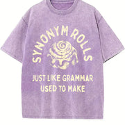Synonym Rolls Just Like Grammar Used to Make for Ladies Vintage Washed T-Shirt in Purple