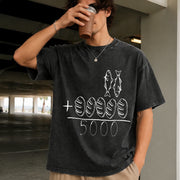 2 Fishes 5 Breads Jesus Feeds the 5000 Christian Bible Vintage Washed T-Shirt in Black