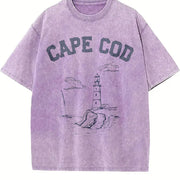 Cape Cod Cape Cod Travel Cape Cod Massachusetts Vintage Washed T-Shirt in Purple