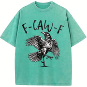 F-caw-F Cute For Woman vintage washed oversized T-shirt in Blue