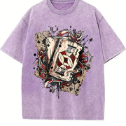 Ace of Spades Vintage Washed T-Shirt in Purple