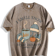 I Smell Snow Gilmore Girls Christmas Vintage Washed T-Shirt in Brown