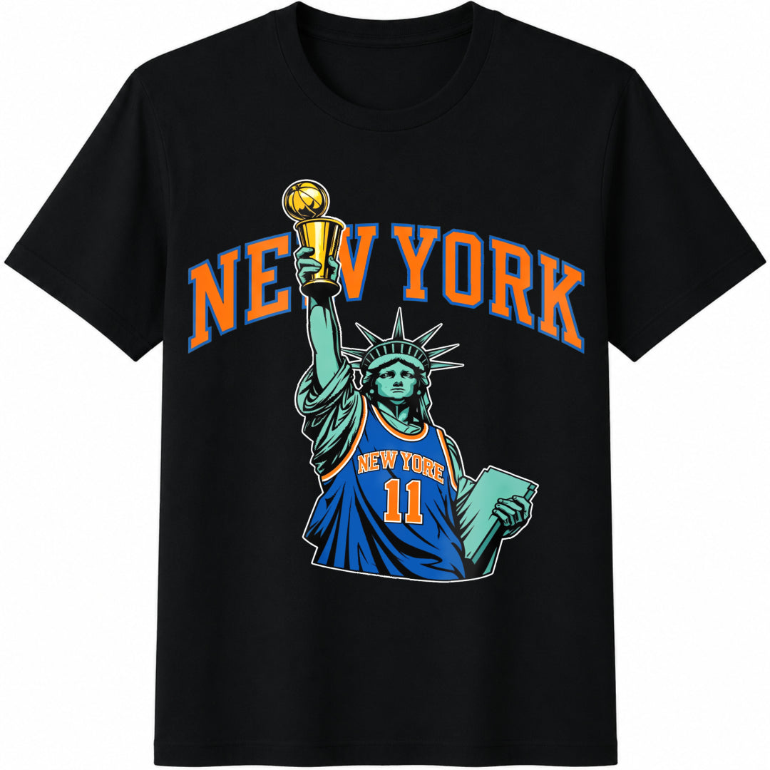 New York Liberty Basketball Cotton T-Shirt in Black