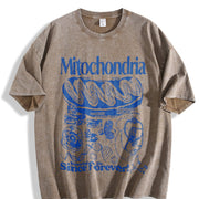 Mitochondria Science Vintage Washed T-Shirt in Brown