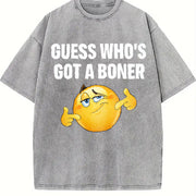 Premium Guess Who's Got Vintage Washed T-Shirt in Gray