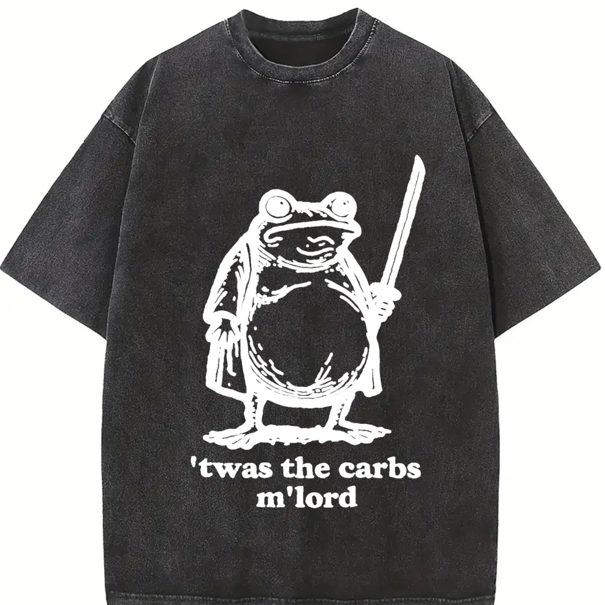 It Was the Carbs Frog Vintage Washed T-Shirt in Black