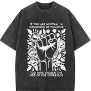 Letter Feminist Rights. for Spring Vintage Washed T-Shirt in Black