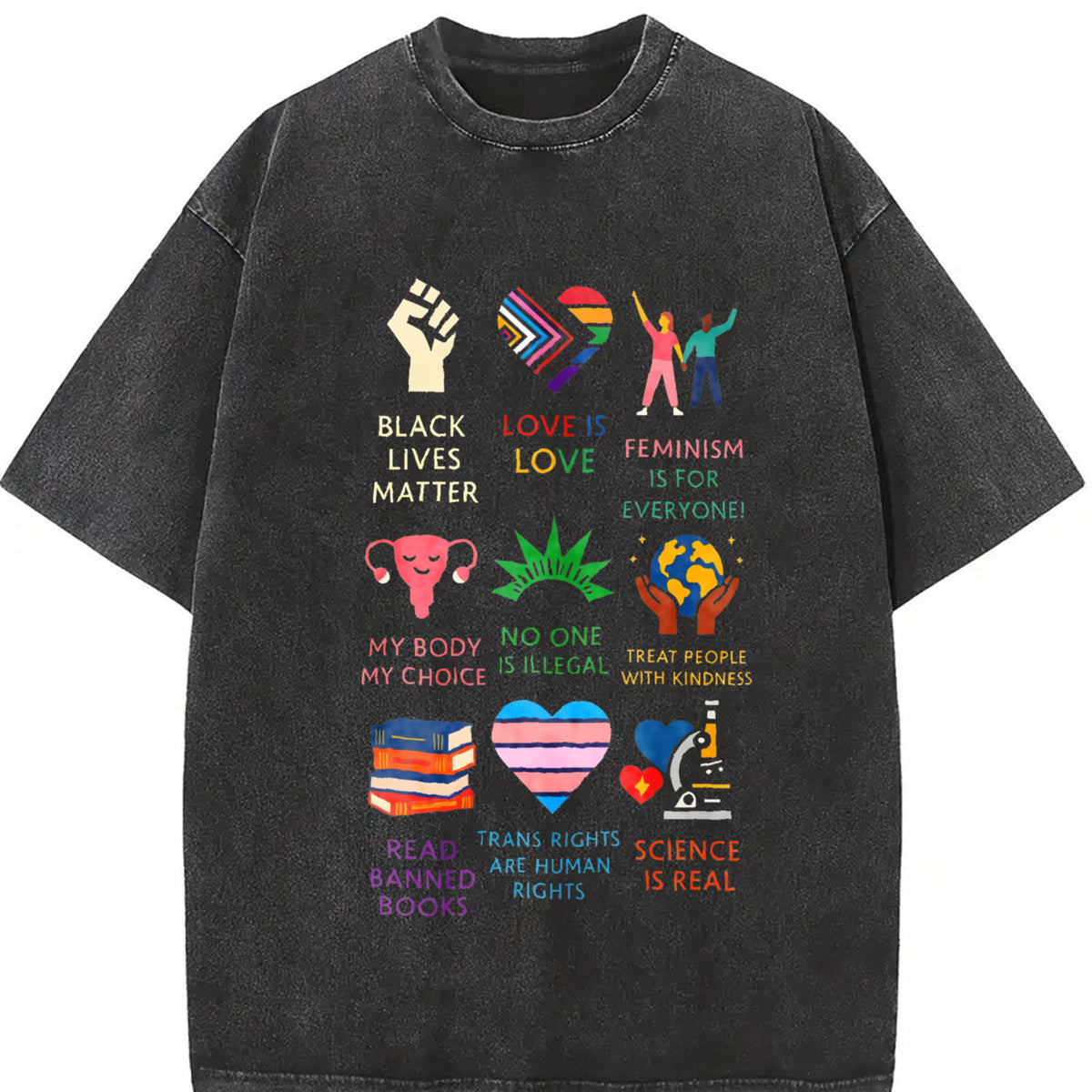 ✊🏾 Big-fan-of-human-rights Abolish Ice Vintage Washed T-Shirt in Black
