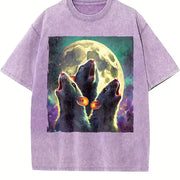 Three Rat Howling 90s Vintage Washed T-Shirt in Purple