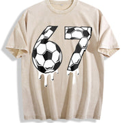 67 Soccer Vintage Washed T-Shirt in Beige
