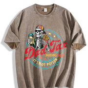 Dad Tax Making Sure It's Not Poison Fathers Day Vintage Washed T-Shirt in Brown