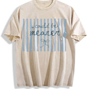I Could Be Meaner Bow Vintage Washed T-Shirt in Beige