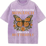 We Only Need Monarch I Want Vintage Washed T-Shirt in Purple