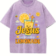Making Lemonade Washable Vintage Washed T-Shirt in Purple