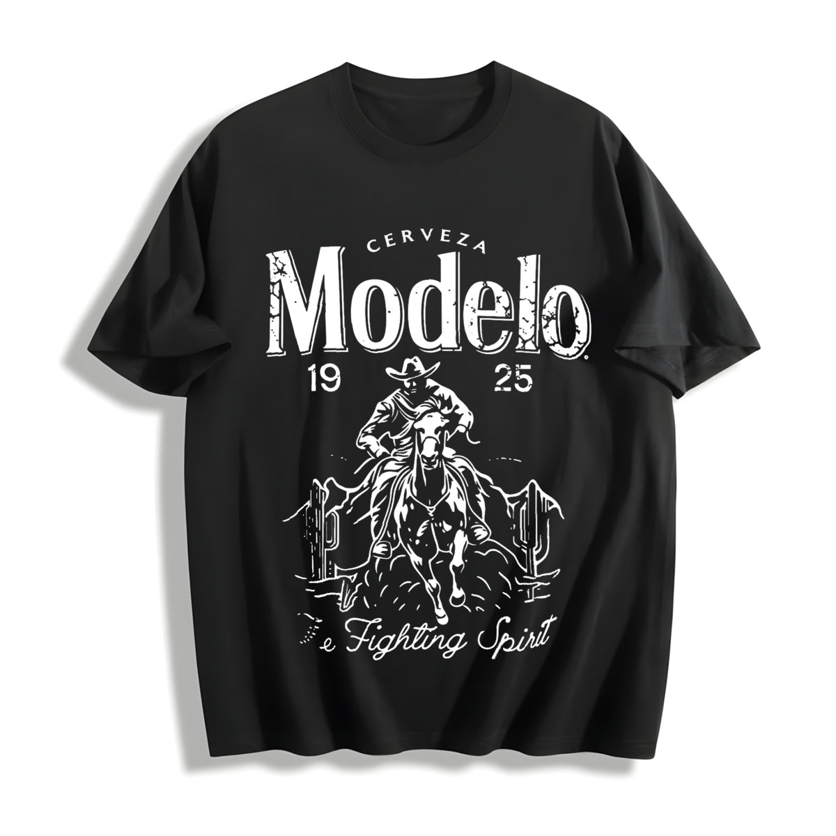Modelo Fishing Spirit Cotton T-Shirt in Black