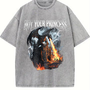 Copy of Not Your Princess Dragon 90s Vintage Washed T-Shirt in Gray