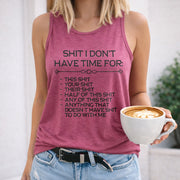 No Time for This Humor Women's Color Cotton Tank Top in Red