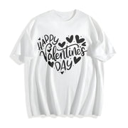 Valentine's Day Loose- Basic Stylish Cotton T-Shirt in White