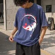 Princess Mononoke Cherry Blossom Vintage Washed T-Shirt in Blue