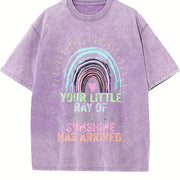 Your Little Ray of Sarcastic Sunshine Has Arrived Vintage Washed T-Shirt in Purple