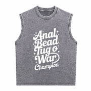 Embarrassing Naughty Inappropriate Adult Humor Vintage Washed Tank Top in Gray