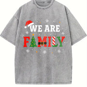Christmas Family 2025 Pajama Matching Set Classic Vintage Washed T-Shirt in Gray