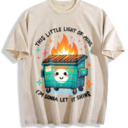 Emotional Dumpster Fire Vintage Washed T-Shirt in Beige