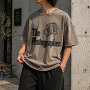 The Photographer Vintage Washed T-Shirt in Brown