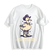 Hold on Partner I’m Overstimulated Unhinged Cotton T-Shirt in White
