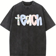 Kindergarten Teacher Custom Teacher Vintage Washed T-Shirt in Black