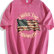 I Miss the American Flag Vintage Washed T-Shirt in Red