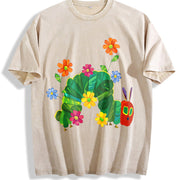 Eat the Rich the Very Hungry Caterpillar Vintage Washed T-Shirt in Beige