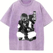 Gaara - Naruto Anime Manga For Anime Fan vintage washed oversized T-shirt in Purple