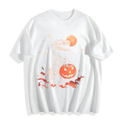 Dinosaur Halloween Cotton T-Shirt in White