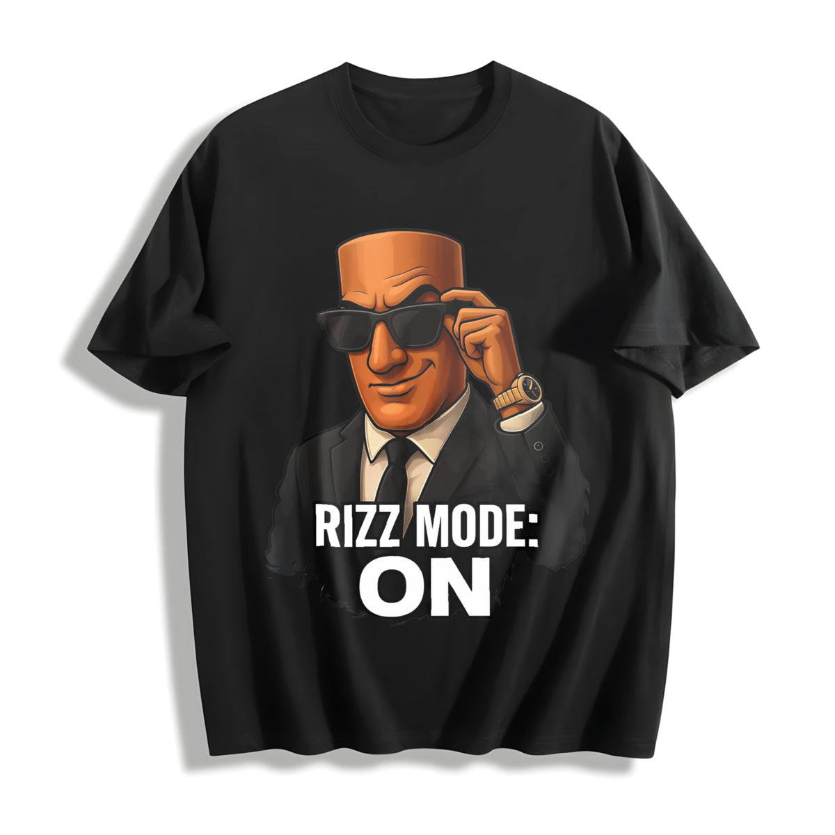 Premium Tung Sahur Rizz Mode Activated Italian Brainrot Cotton T-Shirt in Black