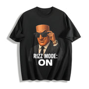 Premium Tung Sahur Rizz Mode Activated Italian Brainrot Cotton T-Shirt in Black