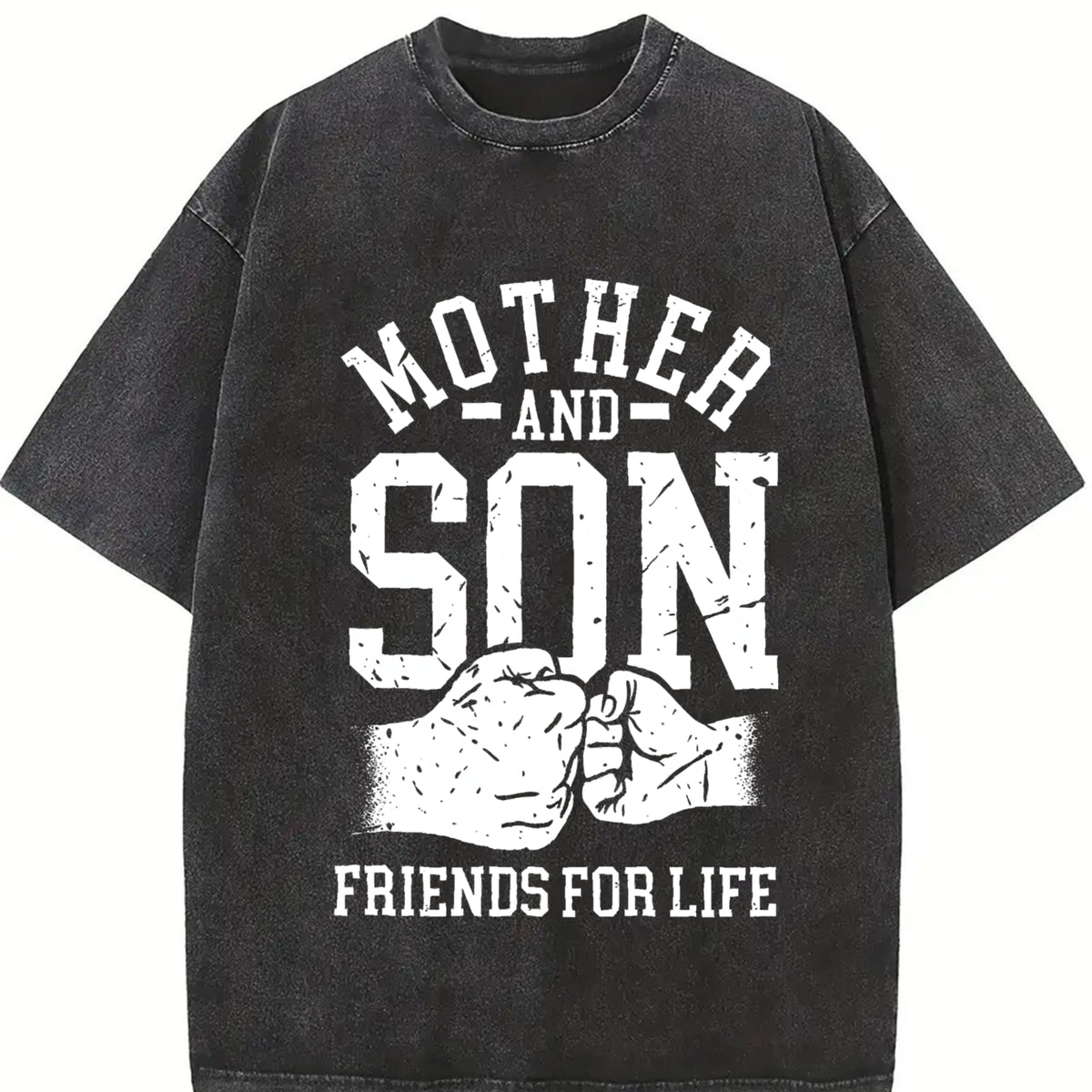 Mother and Son Friends for Life Vintage Washed T-Shirt in Black