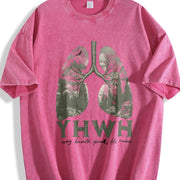 YHWH Christian Jesus Christian vintage washed oversized T-shirt in Red