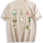 Pickle Lover Silly Goose Vintage Washed T-Shirt in Beige