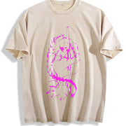 Mitsuri x Demon Slayer – Love Hashira Rage Mode in Heavy vintage washed oversized T-shirt in Beige