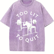 Too Lit to Quit Vintage Washed T-Shirt in Purple