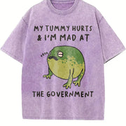 My Tummy Hurts I'm Mad at the Gouvernment Vintage Washed T-Shirt in Purple
