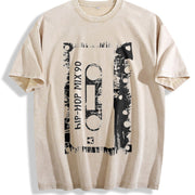 Hip-hop Mix.90 Vintage Washed T-Shirt in Beige