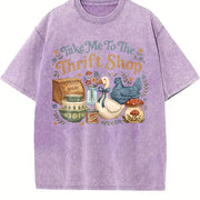 Take Me To The Thrift Shop Thrifting vintage washed oversized T-shirt in Purple
