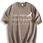 Xaddy Xaden Fourth Wing Iron Flame vintage washed oversized T-shirt in Brown