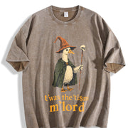 Meme TWAS the Tism M Lord Silly Goose Kids T Shirtfashion Vintage Washed T-Shirt in Brown