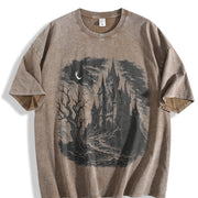 Castle Medieval Gothic ® Vintage Washed T-Shirt in Brown